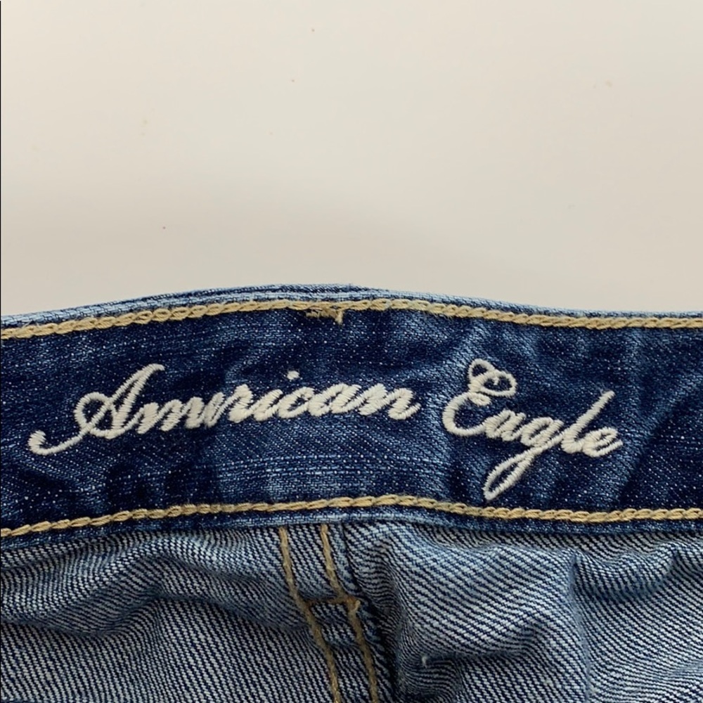 American Eagle Distressed Denim Mini Skirt Size 0 - Picture 3 of 8